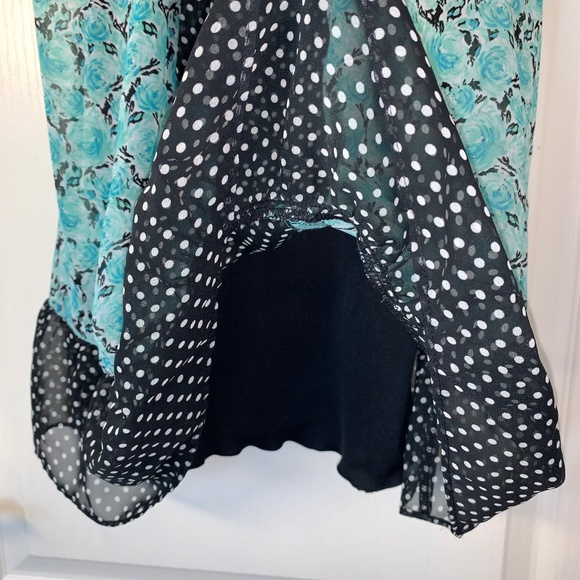 Johnny Martin Vintage-Inspired Summer Dress Size 5 – Turquoise Floral & Polka Do - Picture 5 of 13